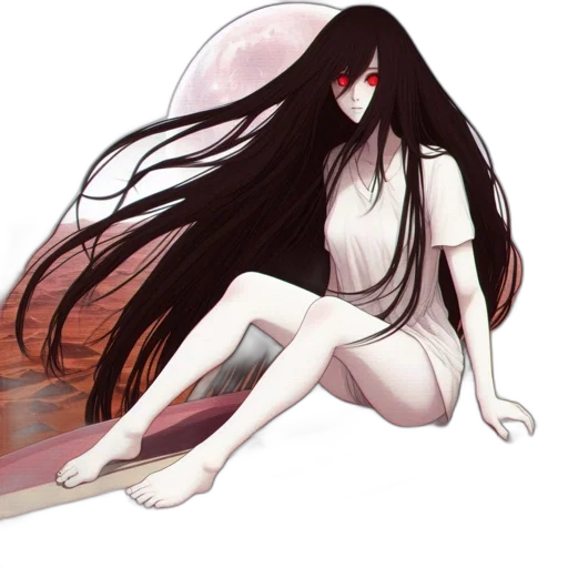 hair, creature, dress, mask transparent PNG cut-out