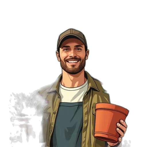 hat, bottle, oil painting, watercolor transparent PNG cut-out