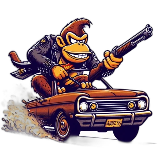 car, concept art, comic book art, cartoon transparent PNG cut-out