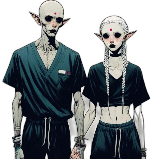 staff, concept art, cyberpunk, comic book art transparent PNG cut-out