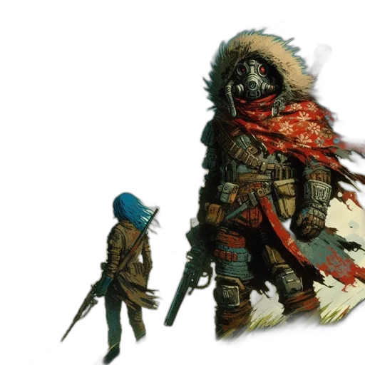 jacket, weapon, concept art, fantasy art transparent PNG cut-out