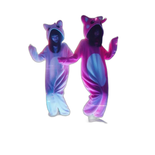 creature, dress, vaporwave, 3d render transparent PNG cut-out