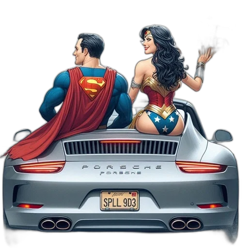 car, comic book art, concept art, man transparent PNG cut-out