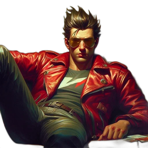 jacket, concept art, comic book art, cyberpunk transparent PNG cut-out