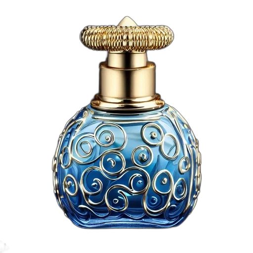bottle, jewelry, crown, photorealistic transparent PNG cut-out