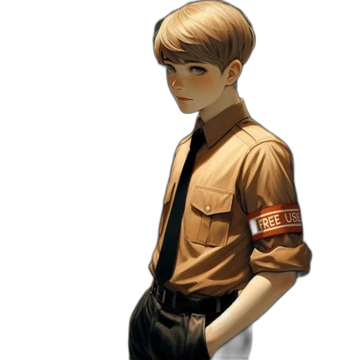 jacket, staff, robot, concept art transparent PNG cut-out