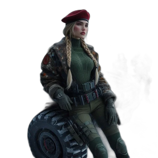 jacket, weapon, hat, concept art transparent PNG cut-out