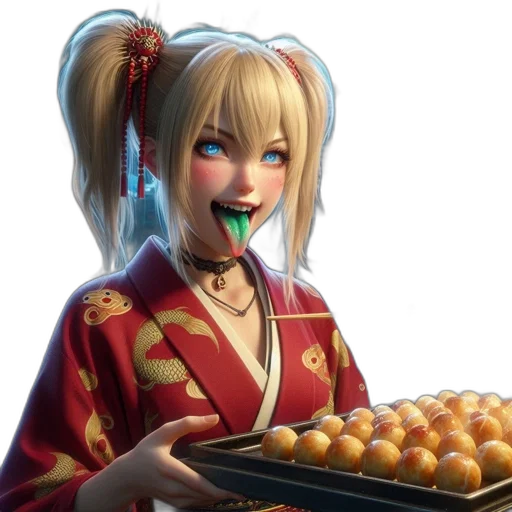 food, staff, anime, photorealistic transparent PNG cut-out
