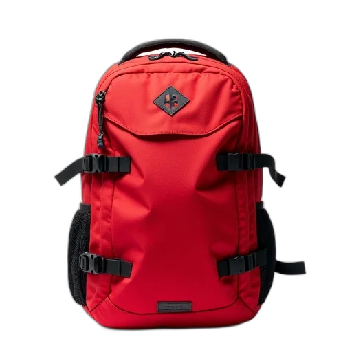 jacket, 3d render, red, backpack transparent PNG cut-out