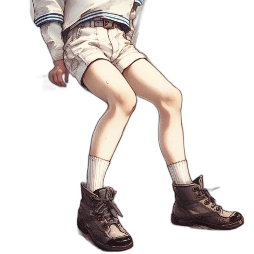 jacket, shoes, creature, staff transparent PNG cut-out