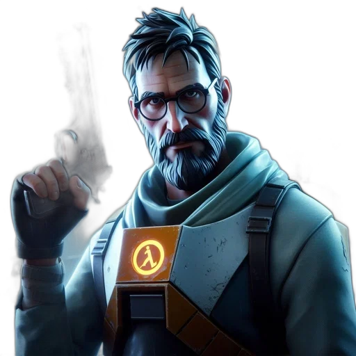jacket, staff, face, weapon transparent PNG cut-out