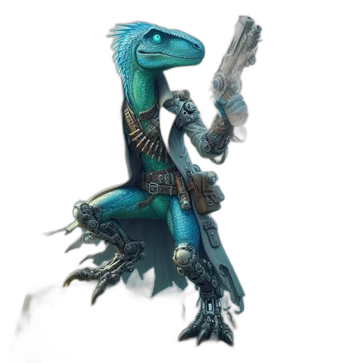 dragon, creature, staff, robot transparent PNG cut-out