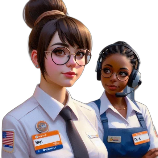 staff, face, jacket, robot transparent PNG cut-out