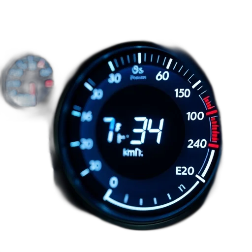 3d render, digital, speedometer, display transparent PNG cut-out