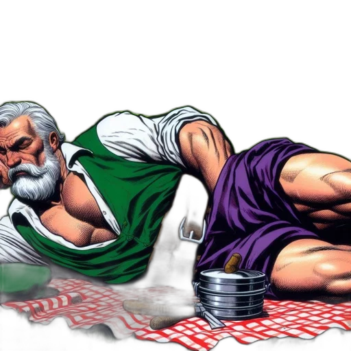 food, comic book art, concept art, elderly transparent PNG cut-out