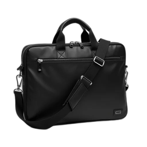 black, laptop, bag, zipper transparent PNG cut-out