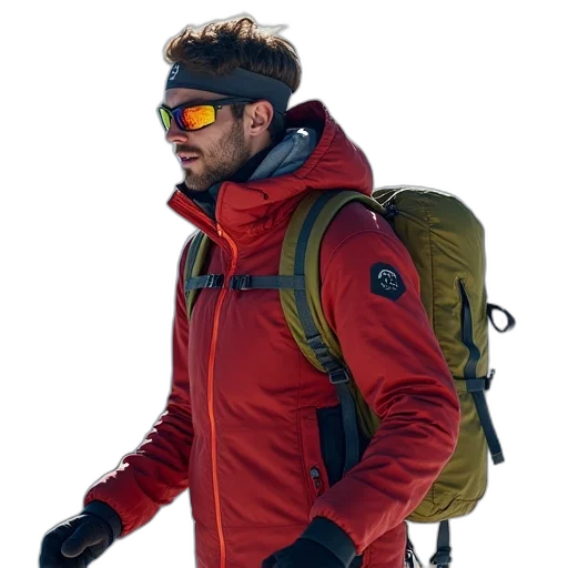 jacket, 3d render, red, salewa transparent PNG cut-out