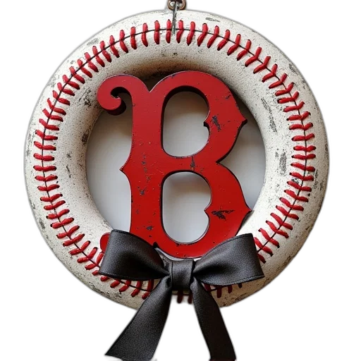 baseball, wreath, red, black transparent PNG cut-out