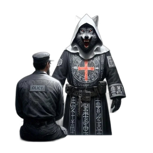 jacket, staff, concept art, 3d render transparent PNG cut-out