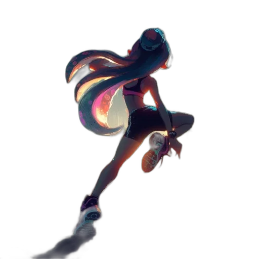 staff, hair, dress, weapon transparent PNG cut-out