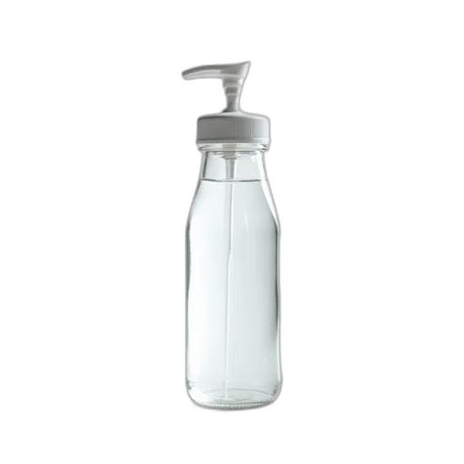 bottle, 8oz, clear, lid transparent PNG cut-out