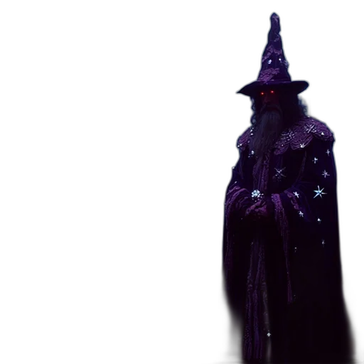 staff, hat, dress, creature transparent PNG cut-out