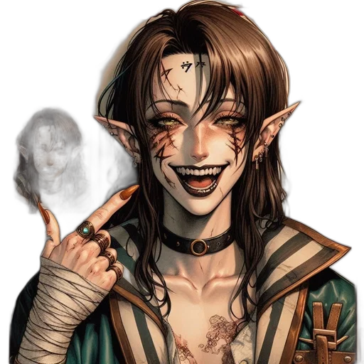 face, staff, mask, fantasy art transparent PNG cut-out