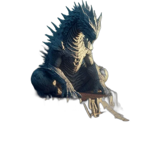 dragon, creature, animal, staff transparent PNG cut-out