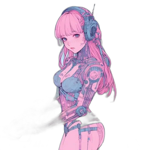robot, dress, weapon, staff transparent PNG cut-out