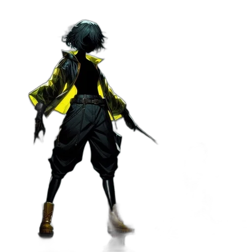 jacket, staff, sword, concept art transparent PNG cut-out