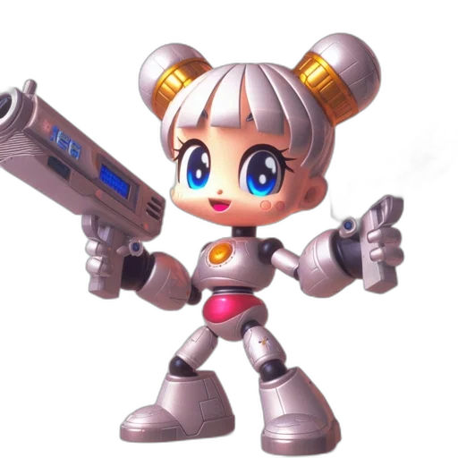 robot, weapon, staff, 3d render transparent PNG cut-out