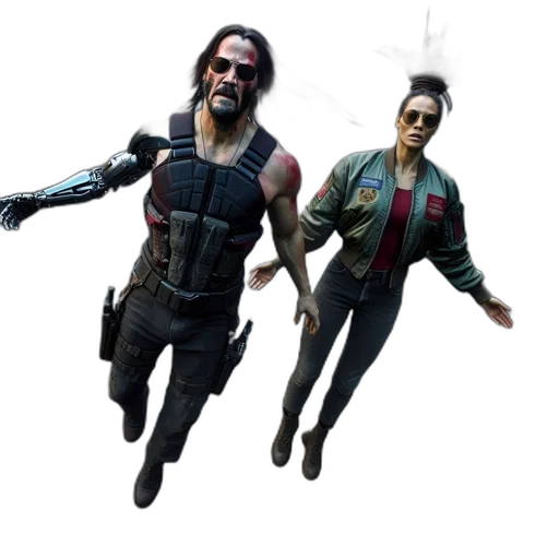 jacket, concept art, cyberpunk, comic book art transparent PNG cut-out