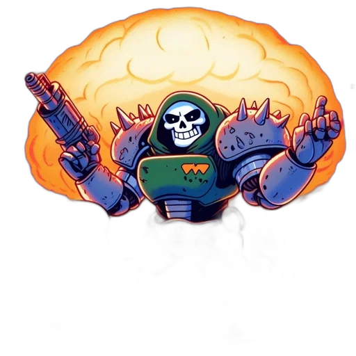 weapon, robot, concept art, pixel art transparent PNG cut-out
