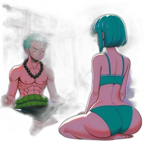 concept art, comic book art, watercolor, anime transparent PNG cut-out