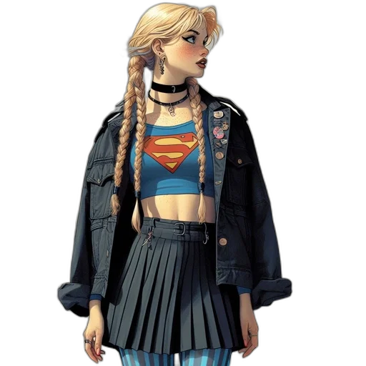 jacket, dress, concept art, comic book art transparent PNG cut-out
