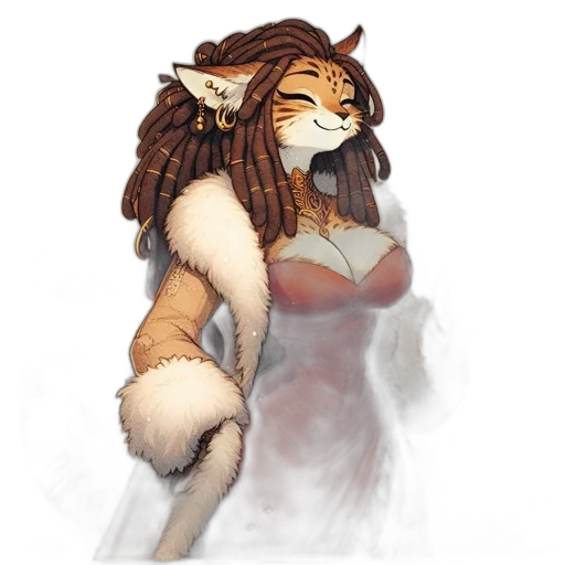 dress, staff, animal, creature transparent PNG cut-out