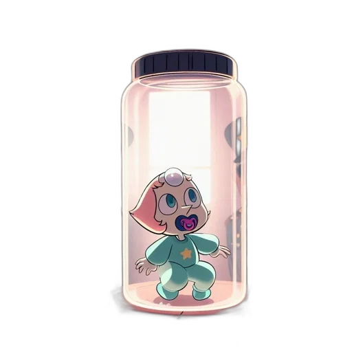 bottle, vaporwave, 3d render, concept art transparent PNG cut-out