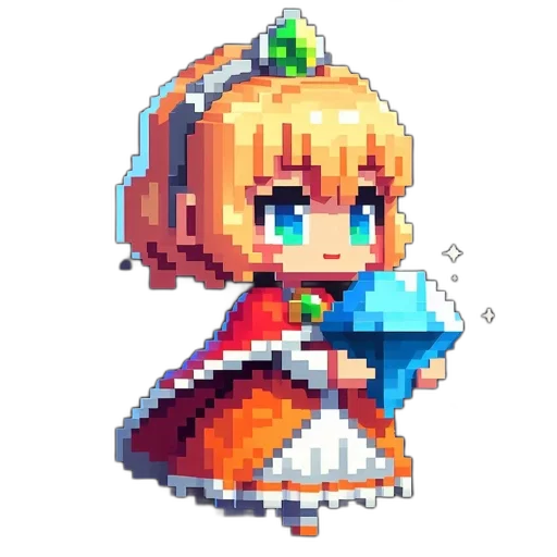 crown, robot, dress, staff transparent PNG cut-out