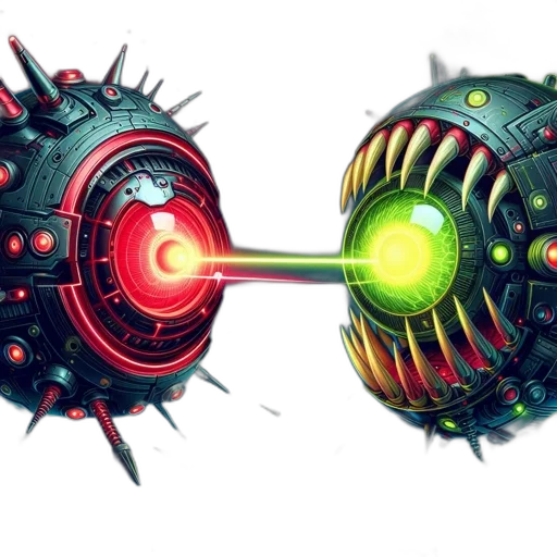 weapon, robot, concept art, 3d render transparent PNG cut-out