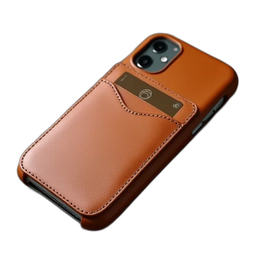 tan, phone, case, leather transparent PNG cut-out