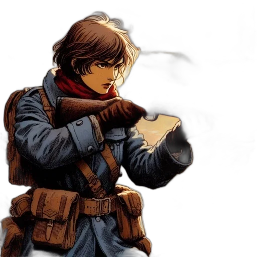 jacket, weapon, concept art, fantasy art transparent PNG cut-out