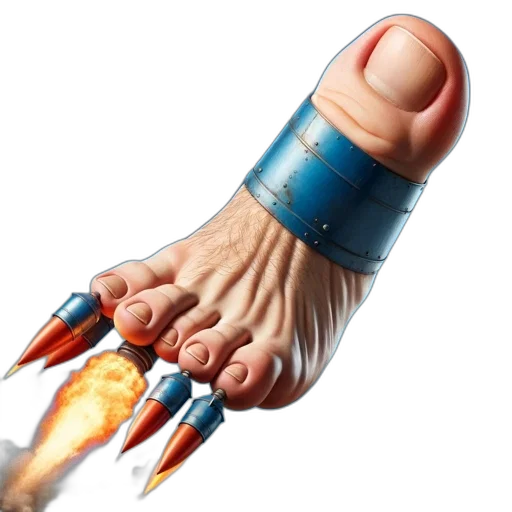 shoes, weapon, robot, 3d render transparent PNG cut-out