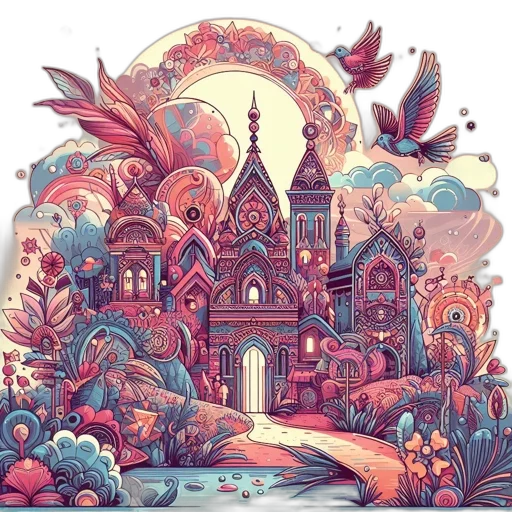 fantasy art, concept art, watercolor, pixel art transparent PNG cut-out