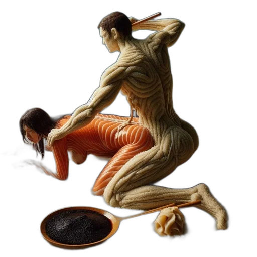 food, hair, creature, photorealistic transparent PNG cut-out