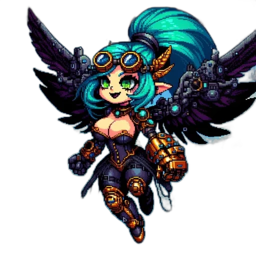 pixel art, fantasy art, concept art, cyberpunk transparent PNG cut-out