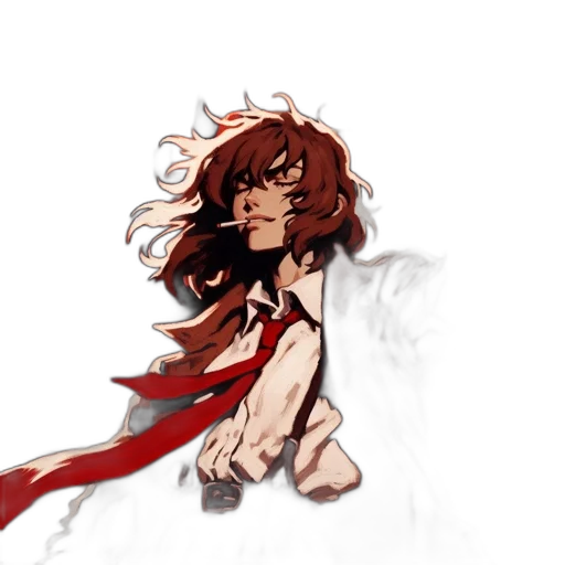 hair, staff, creature, dress transparent PNG cut-out