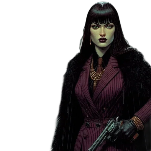 comic book art, concept art, woman, distinctive transparent PNG cut-out