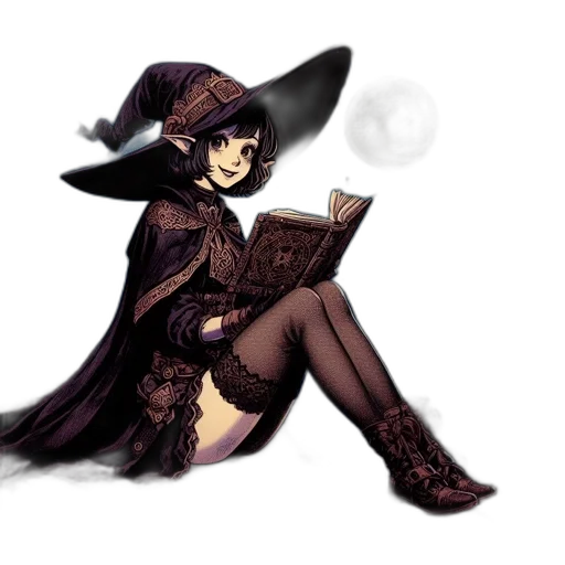 hat, staff, fantasy art, concept art transparent PNG cut-out