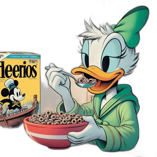 food, cartoon, daisy, duck transparent PNG cut-out