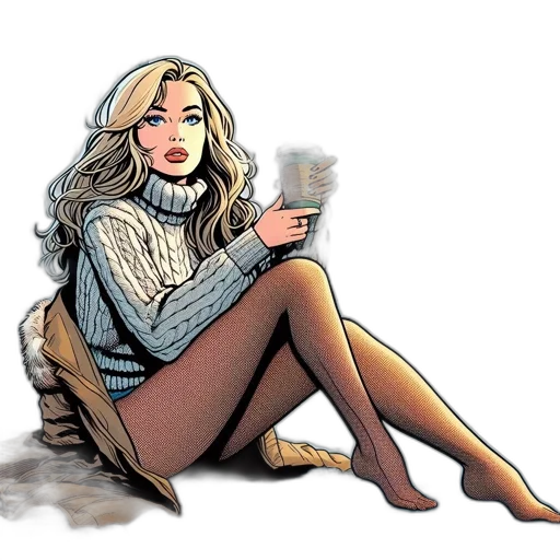 comic book art, concept art, cartoon, watercolor transparent PNG cut-out